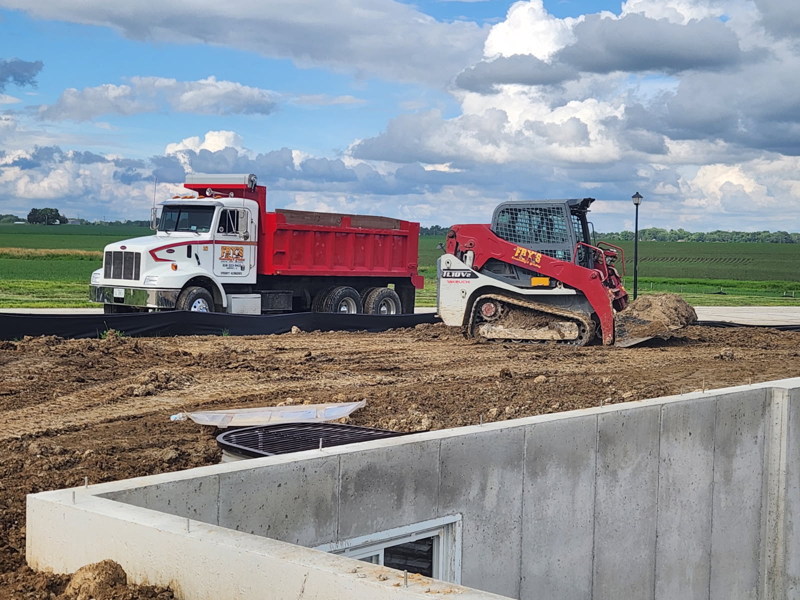 Fry's Excavating bulldozer for land grading and clearing